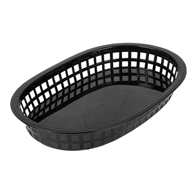 CORBEILLES ALLONGÉES  28x17,5x4 CM NOIR PP (12 UNITÉ)