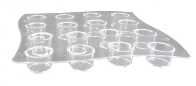 SUPPORTS RÉUTILISABLES POUR 16 VERRINES TUBES  15,5x15,5x1,6 CM TRANSPARENT PS (2 UNITÉ)