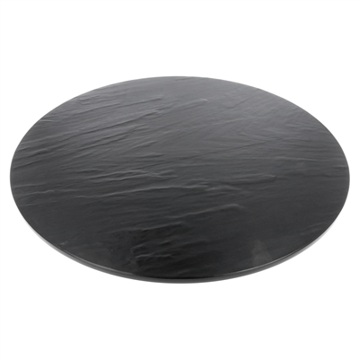 PLATEAUX RONDÉES IMITATION ARDOISE 'ASAMI WARE'  Ø 43x4 CM NOIR MÉLAMINE (3 UNITÉ) – Image 2