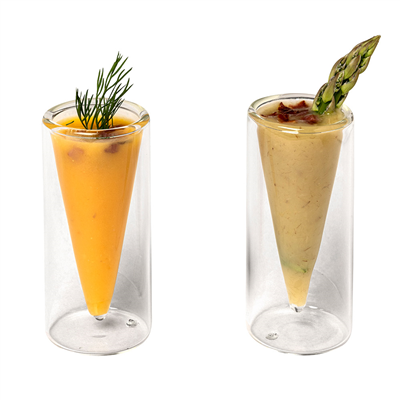 VERRES DOUBLE PAROI 40 ML  Ø 4x9 CM TRANSPARENT VERRE BOROSILICATE (12 UNITÉ) – Image 2