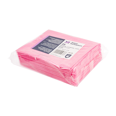 25 U. LAVETTES "SUPER PERFOKLEEN"  80 G/M2 36x42,5 CM ROUGE VISCOSE (1 UNITÉ) – Image 4