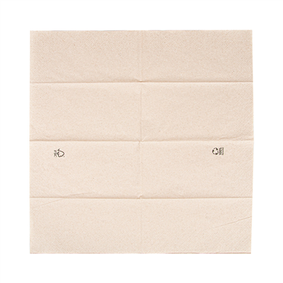 SERVIETTES ECOLABEL 2 PLIS P.1/8  18 G/M2 40x40 CM NATUREL OUATE RECYCLÉE (1800 UNITÉ) – Image 3