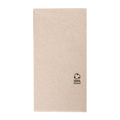 SERVIETTES ECOLABEL 2 PLIS P.1/8  18 G/M2 40x40 CM NATUREL OUATE RECYCLÉE (1800 UNITÉ)