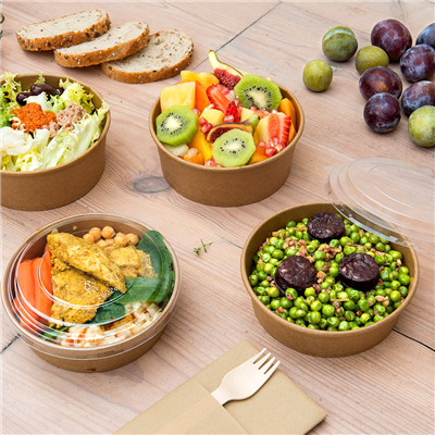 POTS SALADIERS 1300 ML - 43,3 oz 320 + 18 PE G/M2 Ø 18,4/16x6,6 CM NATUREL KRAFT (300 UNITÉ) – Image 4