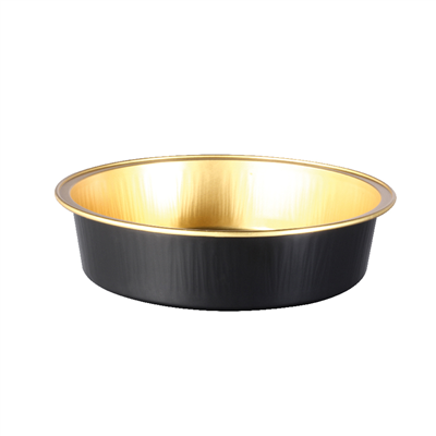 RÉCIPIENTS PÂTISSERIE 215 ML Ø11,8x3 CM OR/NOIR ALUMINIUM (100 UNITÉ)