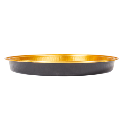 RÉCIPIENTS PÂTISSERIE 900 ML Ø24,2x2,7 CM OR/NOIR ALUMINIUM (50 UNITÉ) – Image 2