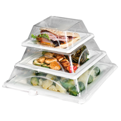 COUVERCLES POUR RÉFÉRENCE 215.94 'BIONIC'  27x27x5 CM TRANSPARENT PET (150 UNITÉ)