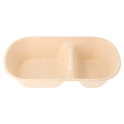 LUNCH BOXES 2 COMPART. 'BIONIC' 800 ML 23,2x13,3x5,1 CM NATUREL BAMBOU (500 UNITÉ) – Image 3