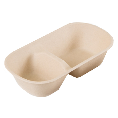 LUNCH BOXES 2 COMPART. 'BIONIC' 1000 ML 23,2x13,3x6 CM NATUREL BAMBOU (500 UNITÉ)