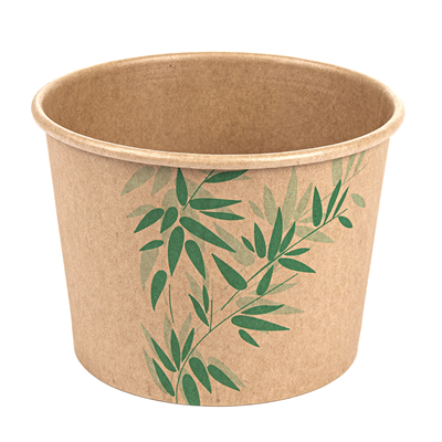POTS 'FEEL GREEN' 500 ML 280 + 18 PE G/M2 Ø11x8,2 CM MARRON KRAFT (500 UNITÉ)