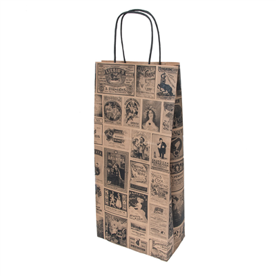 SACS SOS AVEC ANSES 2 BOTEILLES 'BACCHUS' 100 G/M2 18+10x39 CM NATUREL KRAFT (250 UNITÉ) – Image 2