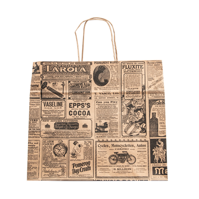 SACS SOS AVEC ANSES "TRAITEUR" 'TIMES' 90 G/M2 32+21x28,5 CM NATUREL KRAFT (250 UNITÉ) – Image 2