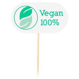 PIQUES "VEGAN"  8 CM BLANC BOIS (100 UNITÉ)