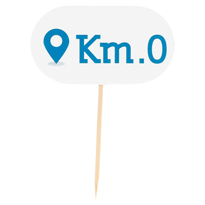 PIQUES "KM 0"  8 CM BLANC BOIS (100 UNITÉ)