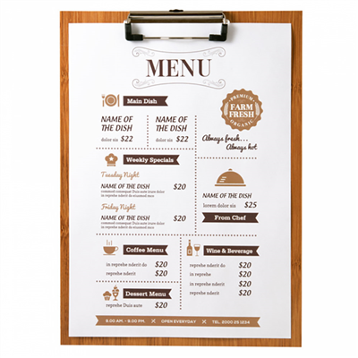 PLANCHE PORTE MENU AVEC PINCE  22,9x31,8x0,4 CM MDF (1 UNITÉ) – Image 4