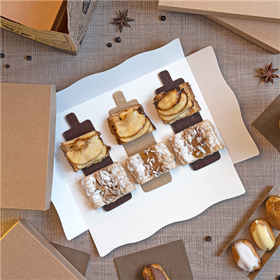 CARTONS PÂTISSERIE DEUX FACES  1100 G/M2 4,5x13 CM CHOCOLAT/PRALINÉ CARTON (200 UNITÉ) – Image 4
