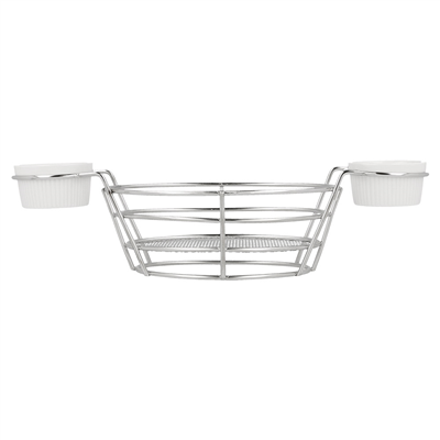 CORBEILLES OVALES + 2 POTS  26x10x5,3 CM CHROME ACIER (6 UNITÉ) – Image 2