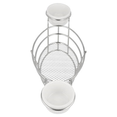 CORBEILLES OVALES + 2 POTS  26x10x5,3 CM CHROME ACIER (6 UNITÉ) – Image 3