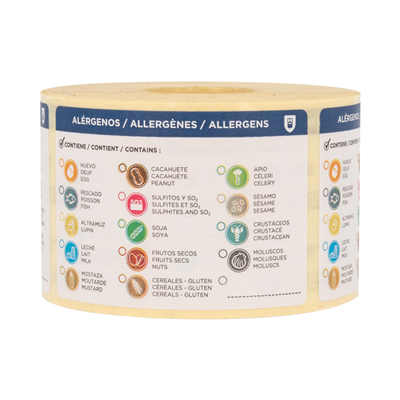 ÉTIQUETTES ADHESIVES ALLERGÈNES   7,5x5 CM PAPIER (500 UNITÉ) – Image 2