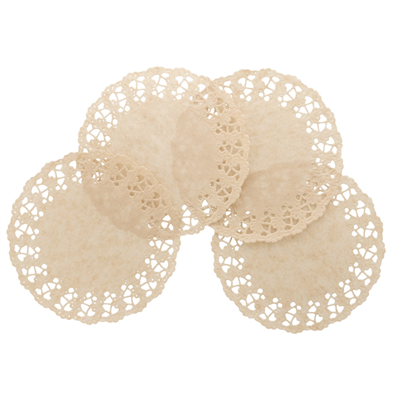 DENTELLES RONDES AJOURÉES  40 G/M2 Ø 42 CM NATUREL KRAFT (250 UNITÉ) – Image 3