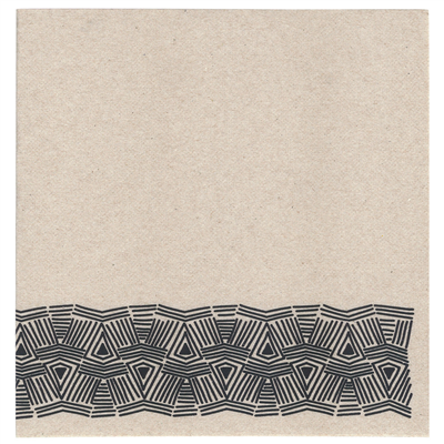 SERVIETTES ECOLABEL 'DOUBLE POINT - MAYA' 18 G/M2 40x40 CM NATUREL OUATE RECYCLÉE (1200 UNITÉ)