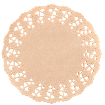 DENTELLES RONDES AJOURÉES  40 G/M2 Ø 9 CM NATUREL KRAFT (250 UNITÉ)