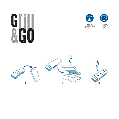SACHETS 'GRILL&GO' 40 GR/M2 14+7x22 CM BLANC CELLULOSE (500 UNITÉ) – Image 2