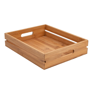 BOÎTE PORTABLE  32,5x26,5x7 CM NATUREL BAMBOU (1 UNITÉ)