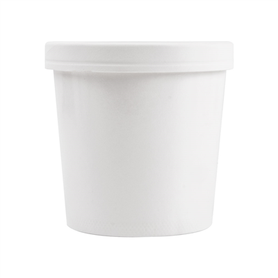 RÉCIPIENTS + COUVERCLES 780 ML - 26 oz 330 + 18 PE G/M2 Ø11,7/9,2x11 CM BLANC CARTON (250 UNITÉ) – Image 2