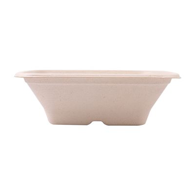 BOLS CARRÉS 'BIONIC' 700 ML 18x18x6 CM NATUREL BAGASSE (400 UNITÉ) – Image 2