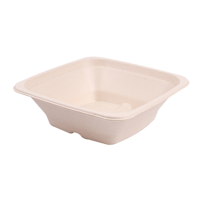 BOLS CARRÉS 'BIONIC' 700 ML 18x18x6 CM NATUREL BAGASSE (400 UNITÉ)
