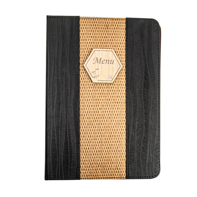 PORTE MENU 8 POCHETTES DIN-A4  22x31 CM NOIR PVC (1 UNITÉ) – Image 2
