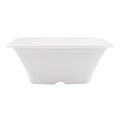 BOLS CARRÉS 'BIONIC' 950 ML 18x18x7 CM BLANC BAGASSE (400 UNITÉ) – Image 2