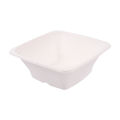 BOLS CARRÉS 'BIONIC' 950 ML 18x18x7 CM BLANC BAGASSE (400 UNITÉ)