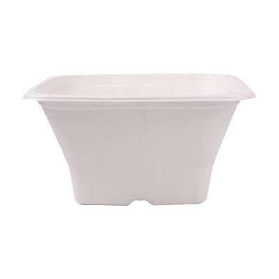 BOLS CARRÉS 'BIONIC' 1,2 L 18x18x9 CM BLANC BAGASSE (400 UNITÉ) – Image 2