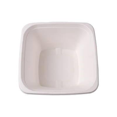BOLS CARRÉS 'BIONIC' 1,2 L 18x18x9 CM BLANC BAGASSE (400 UNITÉ) – Image 3