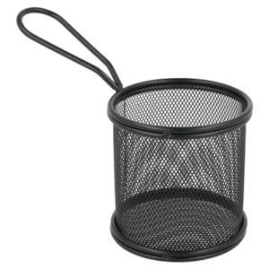 MINI FRITEUSES RONDES 'ARTINOX'  Ø 9x8 CM NOIR ACIER (6 UNITÉ)