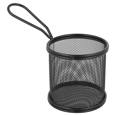MINI FRITEUSES RONDES 'ARTINOX'  Ø 9x8 CM NOIR ACIER (6 UNITÉ)