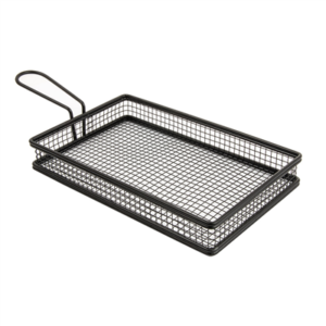 MINI FRITEUSES ALLONGÉES  24x15x3,5 CM NOIR ACIER (6 UNITÉ)