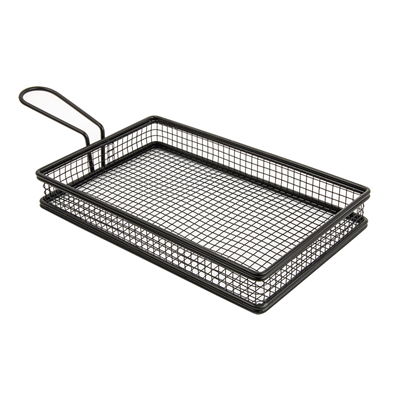 MINI FRITEUSES ALLONGÉES  24x15x3,5 CM NOIR ACIER (6 UNITÉ)
