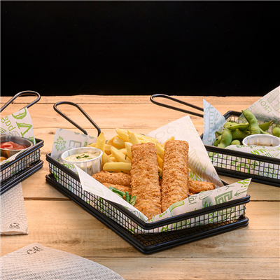 MINI FRITEUSES ALLONGÉES  24x15x3,5 CM NOIR ACIER (6 UNITÉ) – Image 4