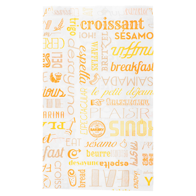 SACHETS CROISSANTS 'PAROLE' 33 G/M2 14+7x22 CM BLANC CELLULOSE (500 UNITÉ)