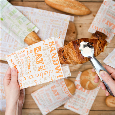 SACHETS CROISSANTS 'PAROLE' 33 G/M2 12+5x14 CM BLANC CELLULOSE (500 UNITÉ) – Image 3
