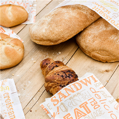 SACHETS CROISSANTS 'PAROLE' 33 G/M2 12+5x14 CM BLANC CELLULOSE (500 UNITÉ) – Image 4