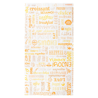SACHETS CROISSANTS 'PAROLE' 33 G/M2 19+8x35 CM BLANC CELLULOSE (250 UNITÉ)