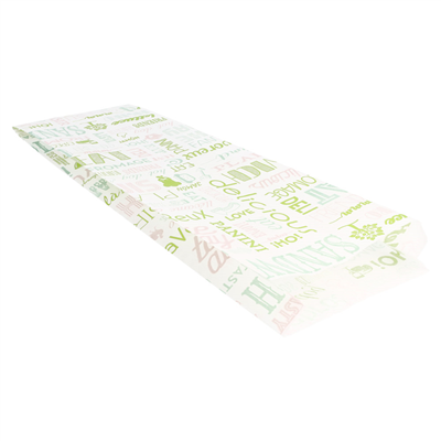 SACS BAGUETTTE GARNI 'PAROLE' 32 G/M2 12+4x35 CM BLANC PARCH.INGRAISSABLE (500 UNITÉ) – Image 2