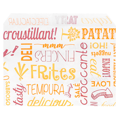 SACHET POUR FRITURES PFAS FREE 'PAROLE' 35 G/M2 12x9 CM BLANC PARCH.INGRAISSABLE (1000 UNITÉ)