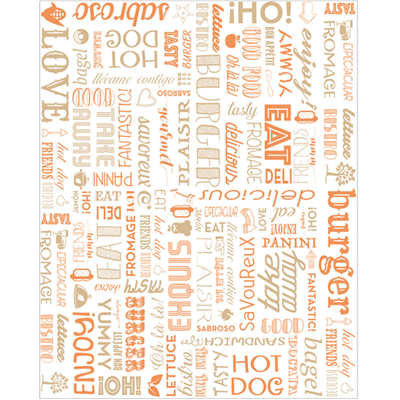 PAPIER INGRAISSABLES FAST FOOD ORANGE PAROLE 35 G/M2 28x34 CM BLANC PARCH.INGRAISSABLE (1000 UNITÉ)