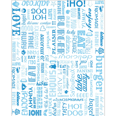 PAPIER INGRAISSABLES FAST FOOD BLUE PAROLE 35 G/M2 28x34 CM BLANC PARCH.INGRAISSABLE (1000 UNITÉ)