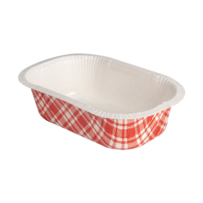 BARQUETTES THERMO FIXANTES 'VICHY' 405 ML 390 G/M2 + 25G/M2 PET 16x10x4,5 CM BLANC CARTON (1000 UNITÉ)